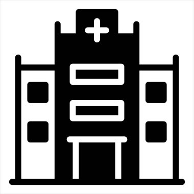 Hastane kabartma simgesi vektör çizimi beyaz arkaplanda izole edildi