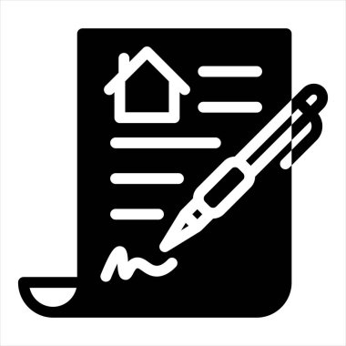 beyaz arkaplanda izole edilmiş özellik anlaşması glyph vektör çizimi