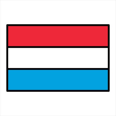 Lüksemburg sembol vektör çizimi beyaz arkaplanda izole edildi