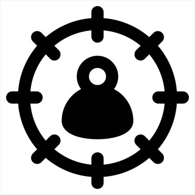 Beyaz arkaplanda izole edilmiş glyph ikon vektör illüstrasyonunu hedefle