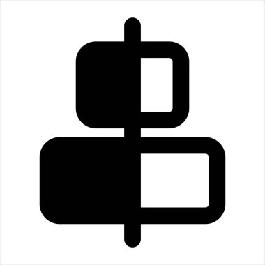 Beyaz arkaplanda izole edilmiş glyph simgesi vektör illüstrasyonunu hizala