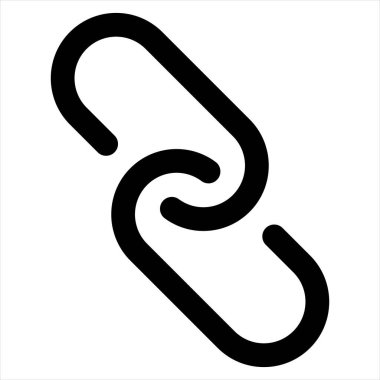 Beyaz arkaplanda izole edilmiş zincir sembolü vektör çizimi