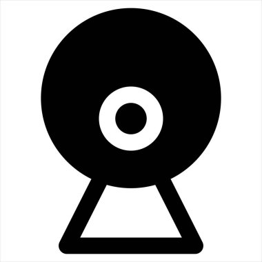 Beyaz arkaplanda izole edilmiş web cam glyph ikon vektör çizimi