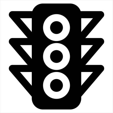 Trafik ışığı simgesi vektör illüstrasyonu beyaz arkaplanda izole edildi