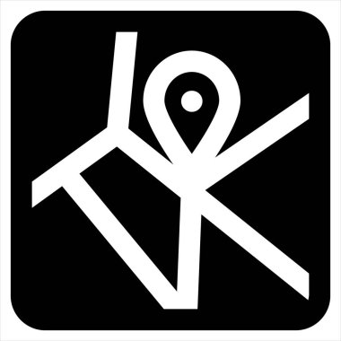 Beyaz arkaplanda izole edilmiş glyph ikon vektör illüstrasyonunu haritalar