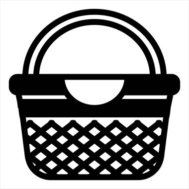 Beyaz arkaplanda izole edilmiş sepet sembol vektör çizimi