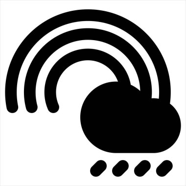 beyaz arkaplanda izole edilmiş gökkuşağı sembolü vektör çizimi