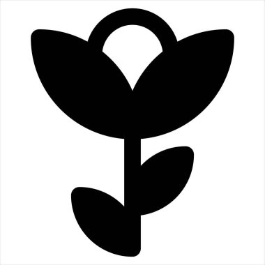 Çiçek sembolü vektör çizimi beyaz arkaplanda izole edildi