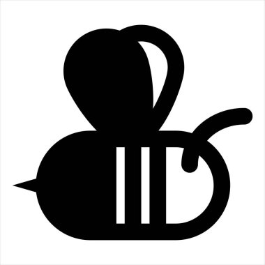 Beyaz arkaplanda izole edilmiş arı sembolü vektör çizimi