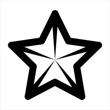 beyaz arkaplanda izole edilmiş deniz yıldızı sembolü vektör çizimi