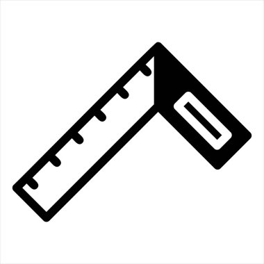 cetvel sembolü vektör illüstrasyonu beyaz arkaplanda izole edildi