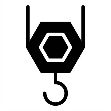 Vinç sembolü vektör illüstrasyonu beyaz arkaplanda izole edildi