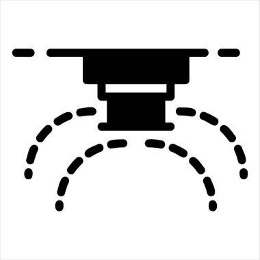 ateş glyph simgesi vektör çizimi beyaz arkaplanda izole edildi