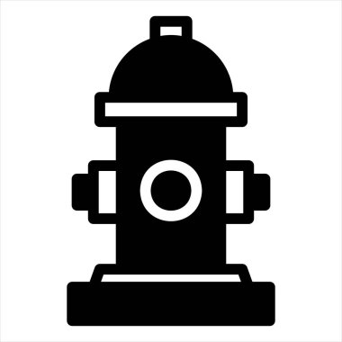 Beyaz arkaplanda izole edilmiş hydrant glyph ikon vektör çizimi