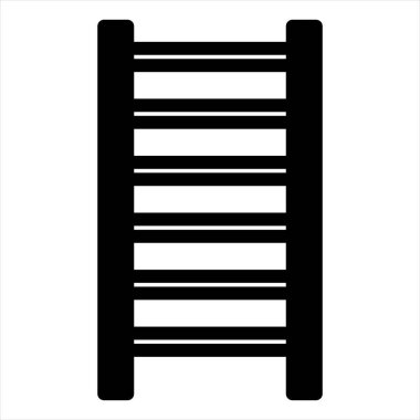 beyaz arkaplanda izole edilmiş merdiven kabartma simgesi vektör çizimi