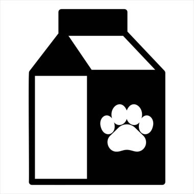 Süt kedisi sembolü vektör çizimi beyaz arkaplanda izole edildi