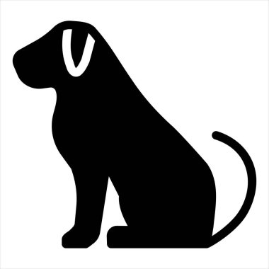 köpek sembolü vektör çizimi beyaz arkaplanda izole edildi