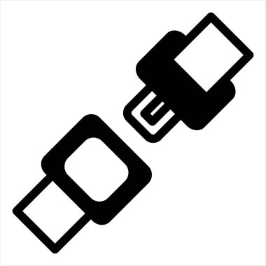 Güvenlik kemeri sembolü vektör çizimi beyaz arkaplanda izole edildi