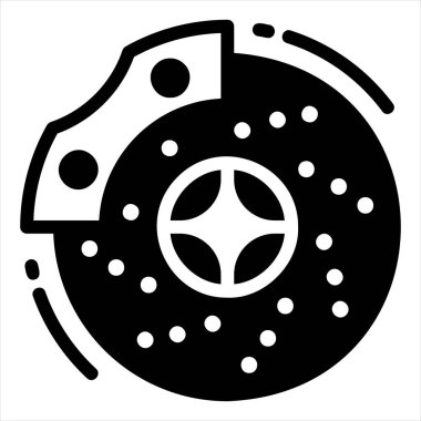 Beyaz arkaplanda izole edilmiş fren sembolü vektör çizimi