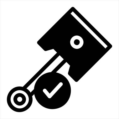 piston sembolü vektör çizimi beyaz arkaplanda izole edildi