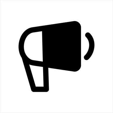 Beyaz arkaplanda izole edilmiş hoparlör simgesi vektör çizimi