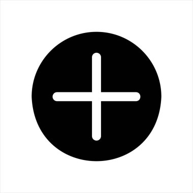 Beyaz arkaplanda izole edilmiş glyph simgesi vektör illüstrasyonu ekle