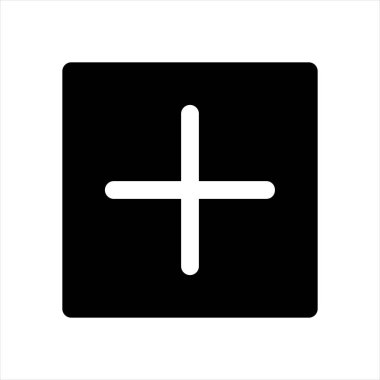 Artı beyaz arkaplanda izole edilmiş sembol vektör çizimi