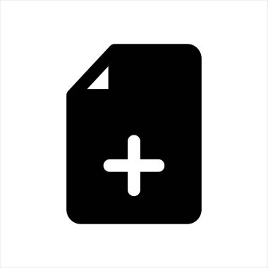 dosya glyph simgesi vektör çizimi beyaz arkaplanda izole edildi