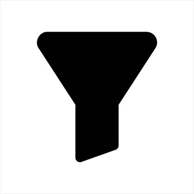 Beyaz arkaplanda izole edilmiş filtre glyph ikon vektör çizimi