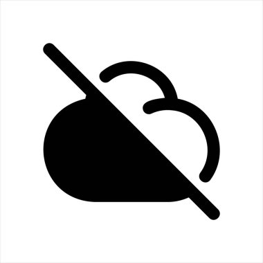 beyaz arkaplanda izole edilmiş bulut sembolü vektör çizimi