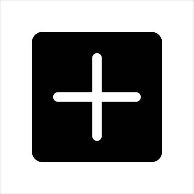 Artı beyaz arkaplanda izole edilmiş sembol vektör çizimi