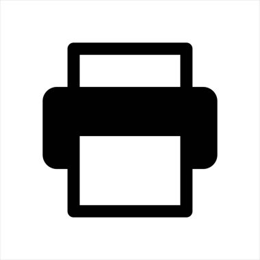 Beyaz arkaplanda izole edilmiş yazıcı sembolü vektör illüstrasyonu