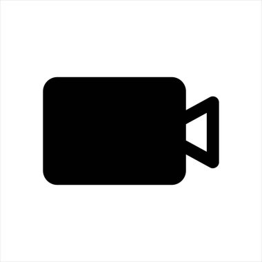 beyaz arkaplanda izole edilmiş video glyph simgesi vektör çizimi