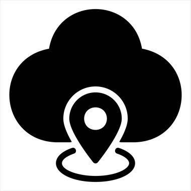 pin glyph simgesi vektör çizimi beyaz arkaplanda izole edildi