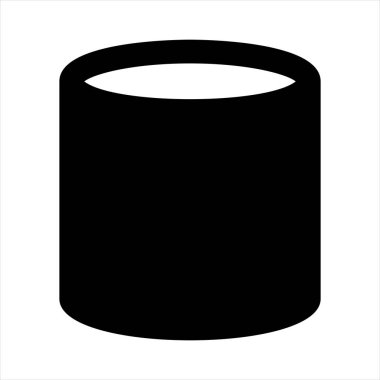 silindir sembolü vektör çizimi beyaz arkaplanda izole edildi