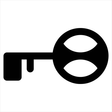 anahtar glyph simgesi vektör çizimi beyaz arkaplanda izole edildi