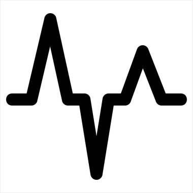 Beyaz arkaplanda izole edilmiş nabız glifleri ikon vektör çizimi