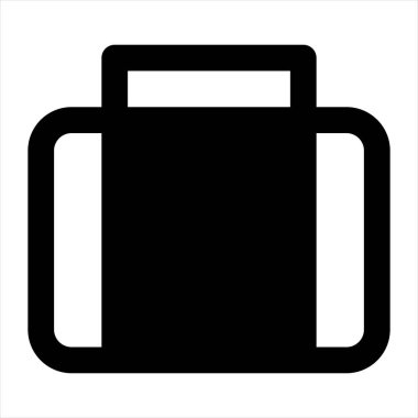 beyaz arkaplanda izole edilmiş evrak çantası sembolü vektör illüstrasyonu