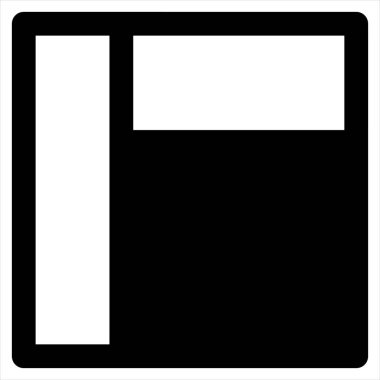 Beyaz arkaplanda izole edilmiş yerleşim sembolü vektör illüstrasyonu