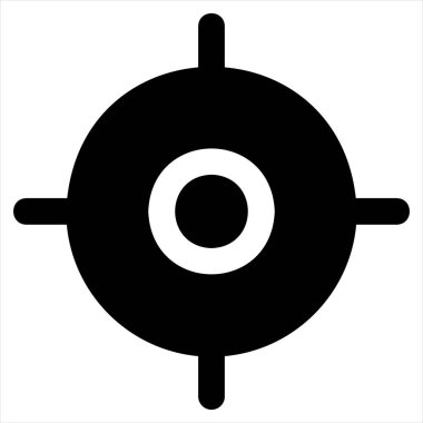 konum glyph simgesi vektör çizimi beyaz arkaplanda izole edildi