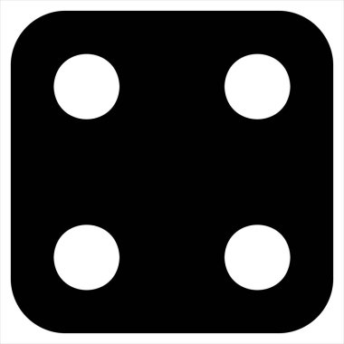 zar glyph simgesi vektör çizimi beyaz arkaplanda izole edildi