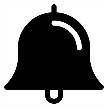 Beyaz arkaplanda izole edilmiş çan sembolü vektör çizimi