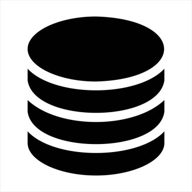 Beyaz arkaplanda izole edilmiş sunucu glyph simgesi vektör çizimi