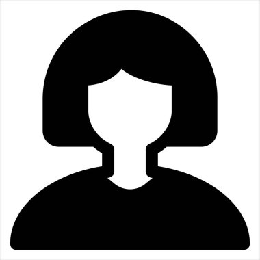 beyaz arkaplanda izole edilmiş kullanıcı glyph simgesi vektör çizimi