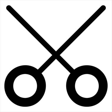 Beyaz arkaplanda izole edilmiş glyph simge vektör illüstrasyonunu kes