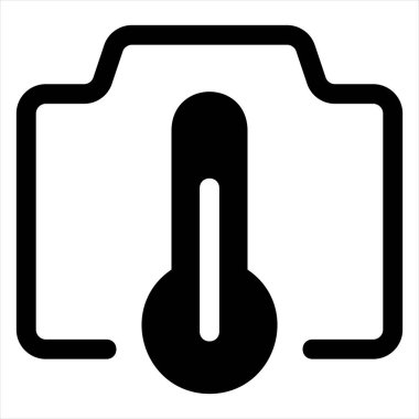 Beyaz arkaplanda izole edilmiş kamera glyph simgesi vektör çizimi