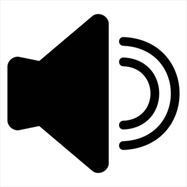 Beyaz arkaplanda izole edilmiş hoparlör simgesi vektör çizimi