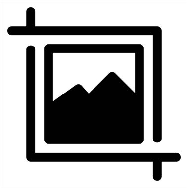 Kırpma sembolü vektör illüstrasyonu beyaz arkaplanda izole edildi