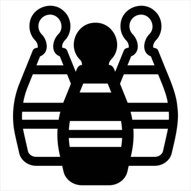 Bowling sembolü vektör çizimi beyaz arkaplanda izole edildi
