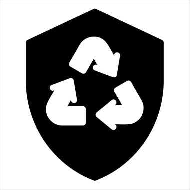 Beyaz arkaplanda izole edilmiş kalkan sembolü vektör çizimi